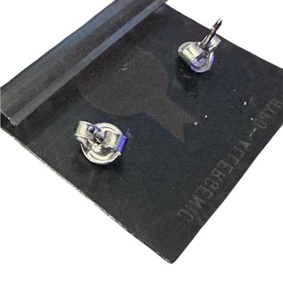 Silver and Turquoise Unicorn Earrings - Picture 2 of 2